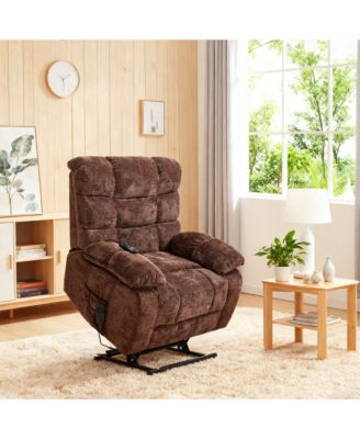 Lift Recliner Chair Heat Massage Dual Motor Infinite Position Up to 350 LBS Large Electric Power Lift