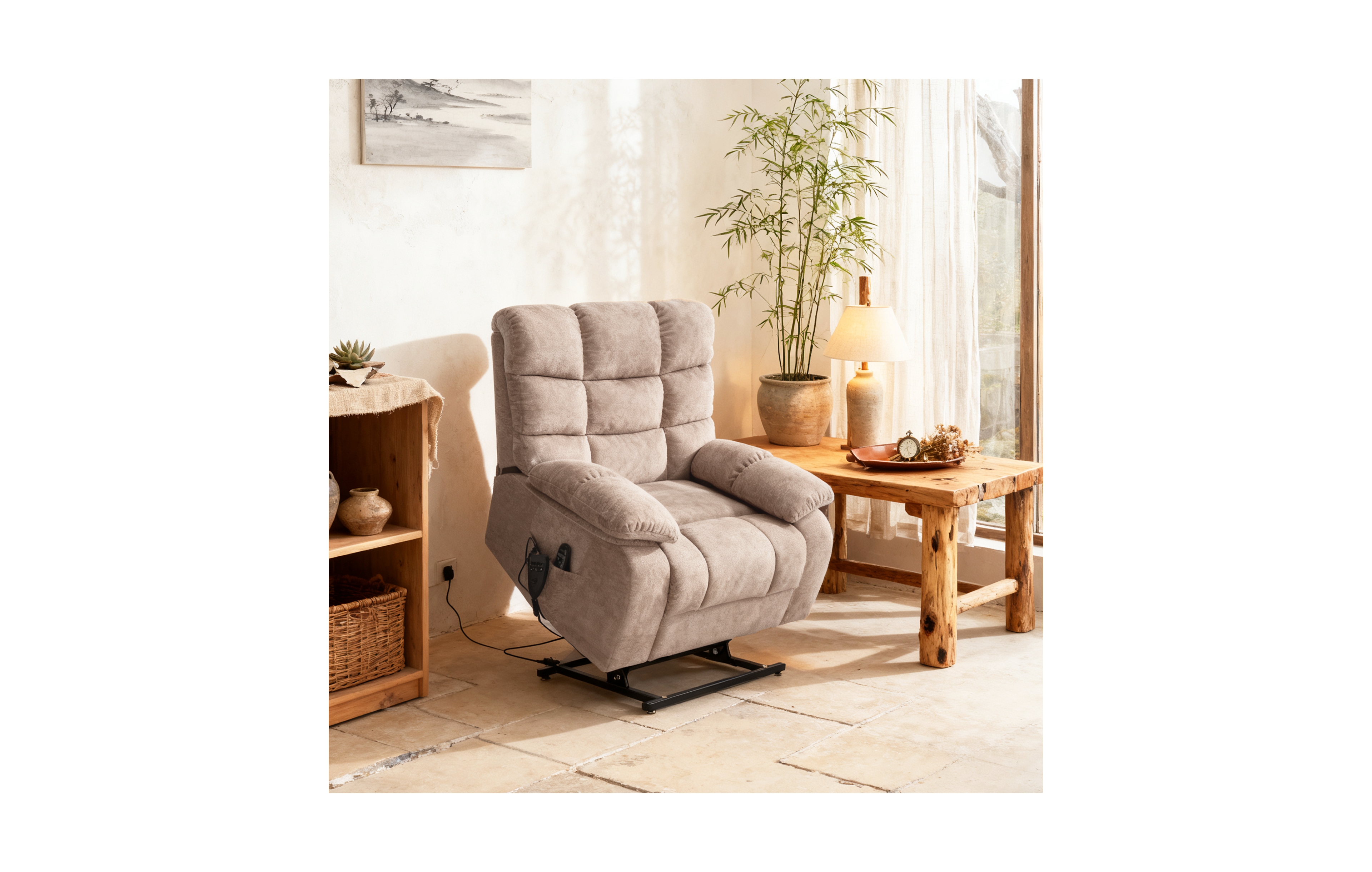 Clihome Lift Recliner Chair Heat Massage Dual Motor Infinite Position Up to 350 Lbs Large Electric Power