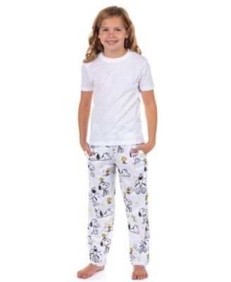 Girls Pajama Pants Snoopy and Woodstock Laughing Lounge PJ Bottoms