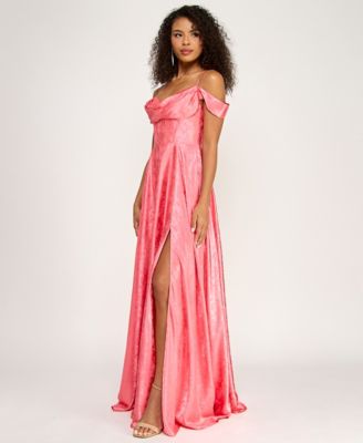 Juniors' Sweetheart-Neck Jacquard Dress