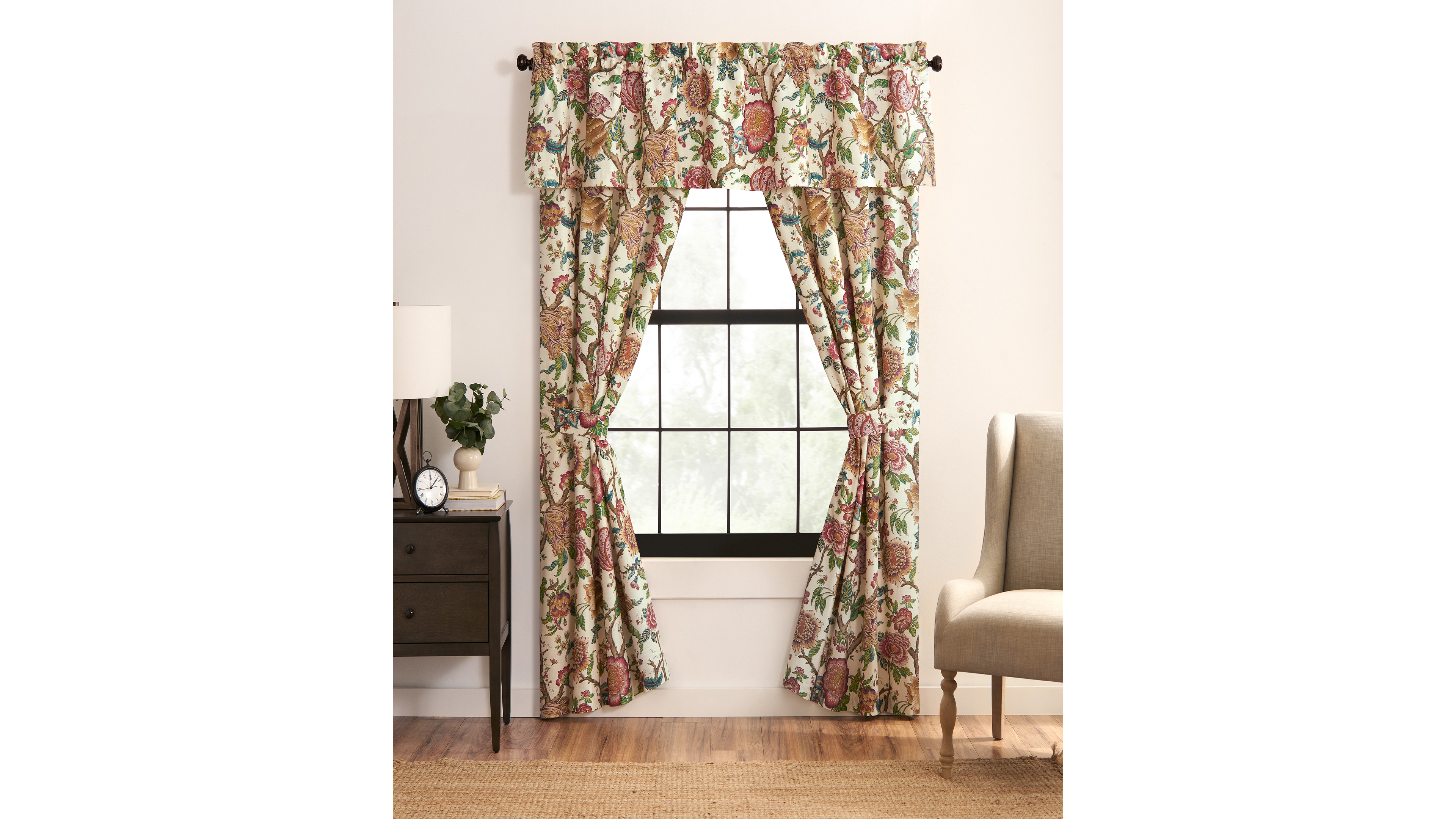 Rose Tree Bronte Floral Tailored Window Valance, 80" x 17"