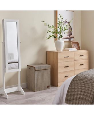 Collapsible Corduroy Laundry Hamper Storage