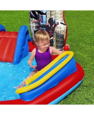 Marvel Spider-Man Inflatable Kids Outdoor Water Play Center and Water Slide