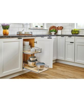 Two-Tier Solid Bottom Pullout Base Cabinet Organizer, 54BK-18SC-2-1