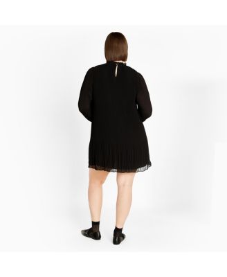 Plus Size Pleat Ruffle Dress