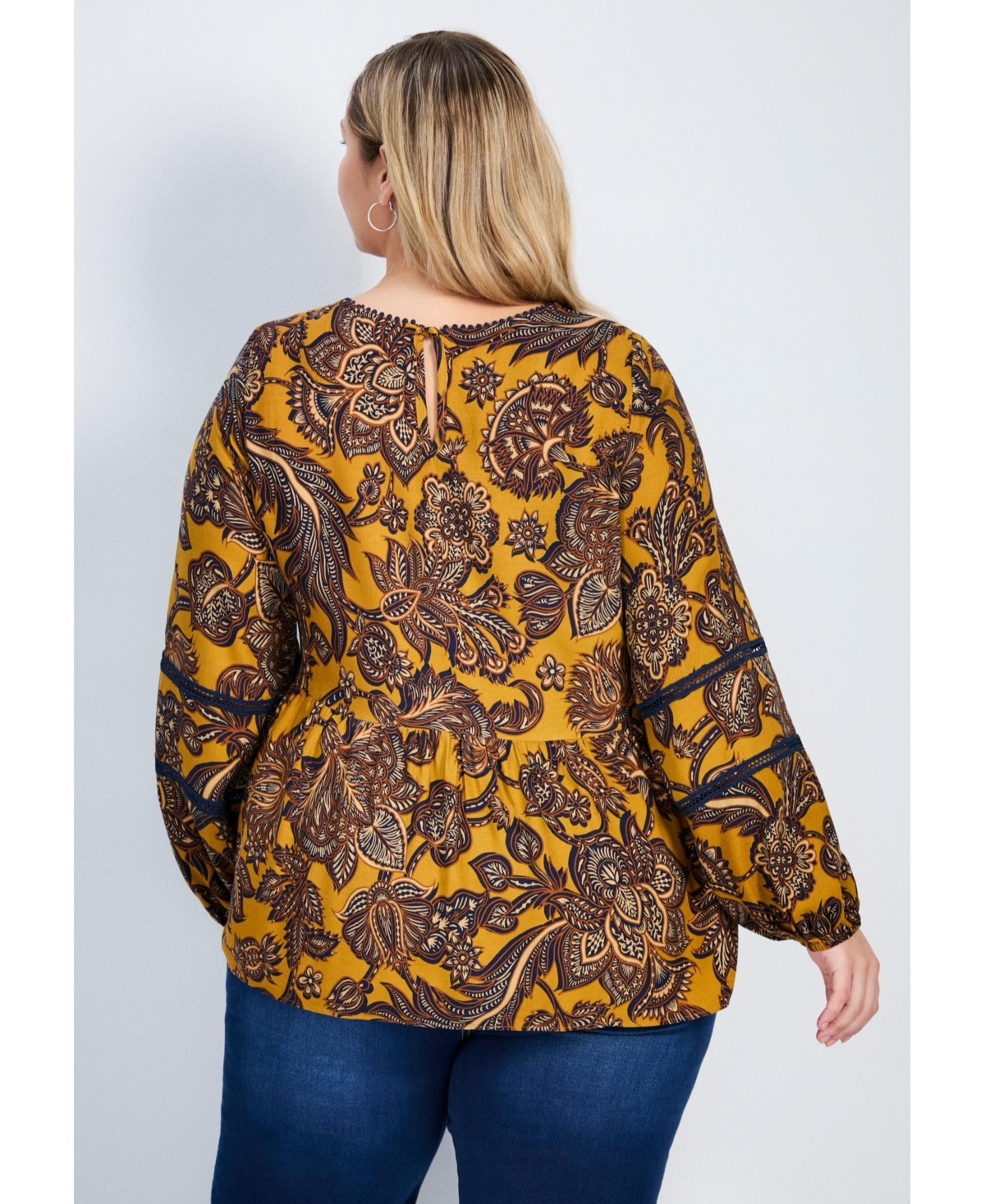 Avenue Women's Plus Bridget Lace Detail Blouse Tops