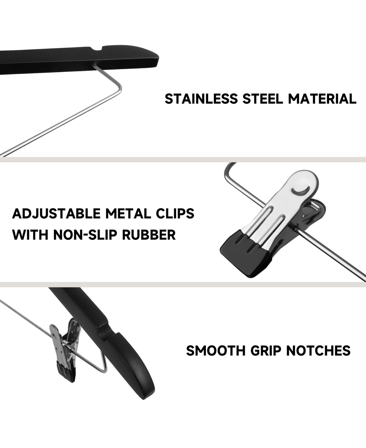 BP4U Premium Wooden Clothes Hangers with Swivel Hook – Solid Wood Skirt/Pant Clips for Suits and Coats