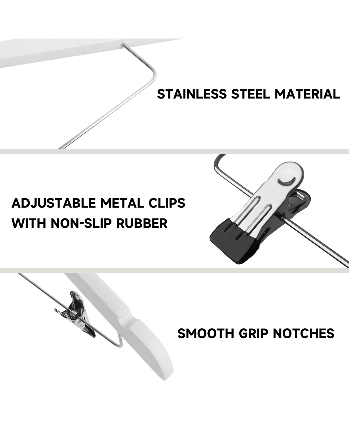 BP4U Premium Wooden Clothes Hangers with Swivel Hook – Solid Wood Skirt/Pant Clips for Suits and Coats