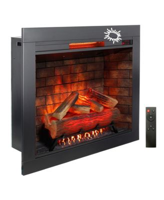33 inch Infrared Electric Fireplace with Removable Trim kit Insert, Touch Panel Home Decor Heater, Smokeless Firebox With Fire Crackling Sound