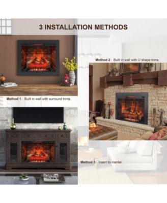 33 inch Infrared Electric Fireplace with Removable Trim kit Insert, Touch Panel Home Decor Heater, Smokeless Firebox With Fire Crackling Sound