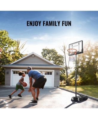 32-Inch Adjustable Basketball Hoop, 5–7 ft Portable Backboard System with Wheels and Fillable Base