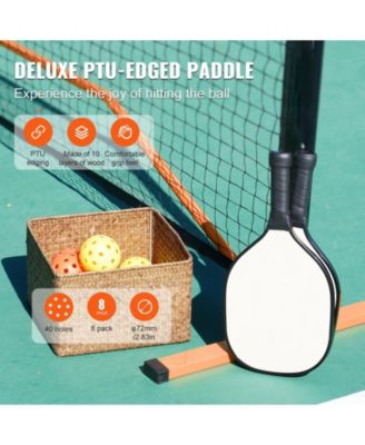 22FT Portable Pickleball Net Set with Bag, Balls, Paddles, Wheels and Court Lines, Regulation Size Frame