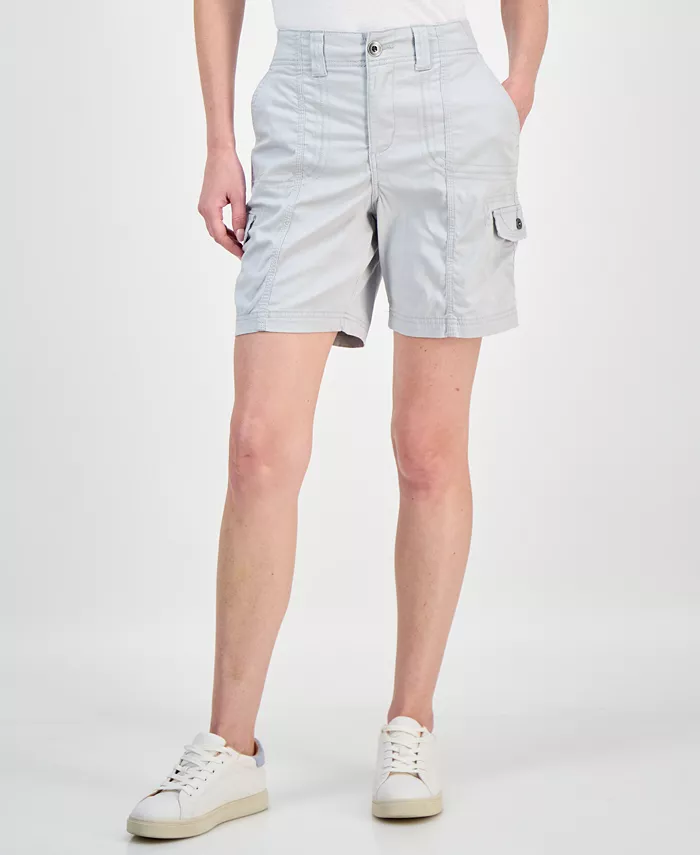 Women's Mid-Rise Comfort-Waist Cargo Shorts - thumbnail 3