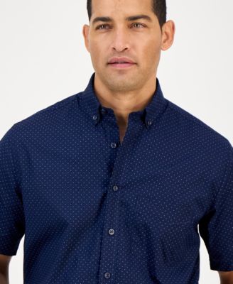 Men's Micro Dot Print Stretch Cotton Shirt, Created for Macy's