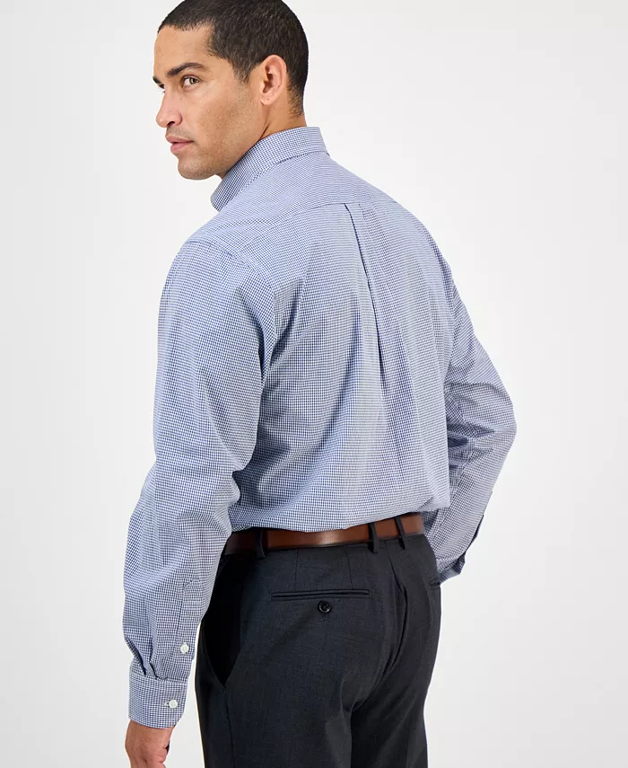 Men's Regular Fit Mini Gingham Dress Shirt - thumbnail 2