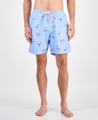 Men's Quick-Dry Performance Flamingo-Print 7" Swim Trunks, Created for Macy's 