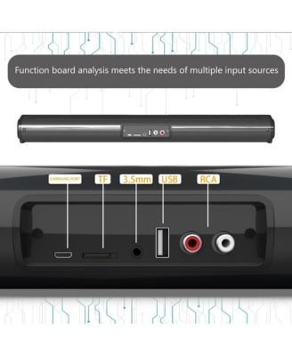 4-Speaker Sound Bar with Wireless Bass, Bluetooth 5.0, TWS & Multiple Inputs