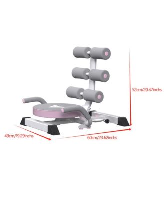 Foldable Ab Machine with Twisting & Crunching, Core Trainer with Adjustable Height and Back Support