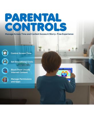 V8 Kids Tablet 32GB, 7” Screen WiFi Learning Device with Parental Controls, Shockproof Case, Epic! & LingoKids Apps