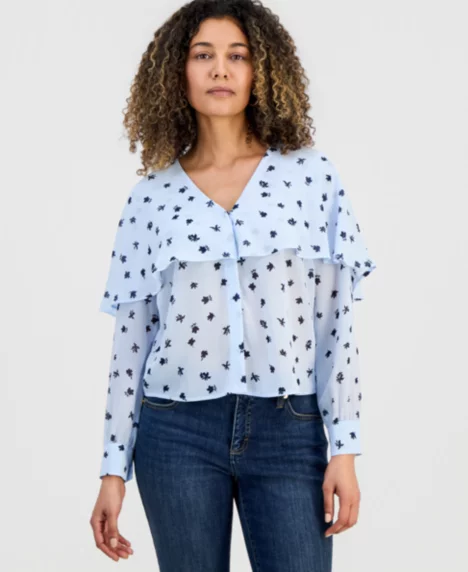 Petite Capelet Blouse - Liah Blooms