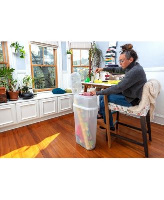 18 Gallon Stackable Storage Container, Dark Indigo Metallic (6 Pack