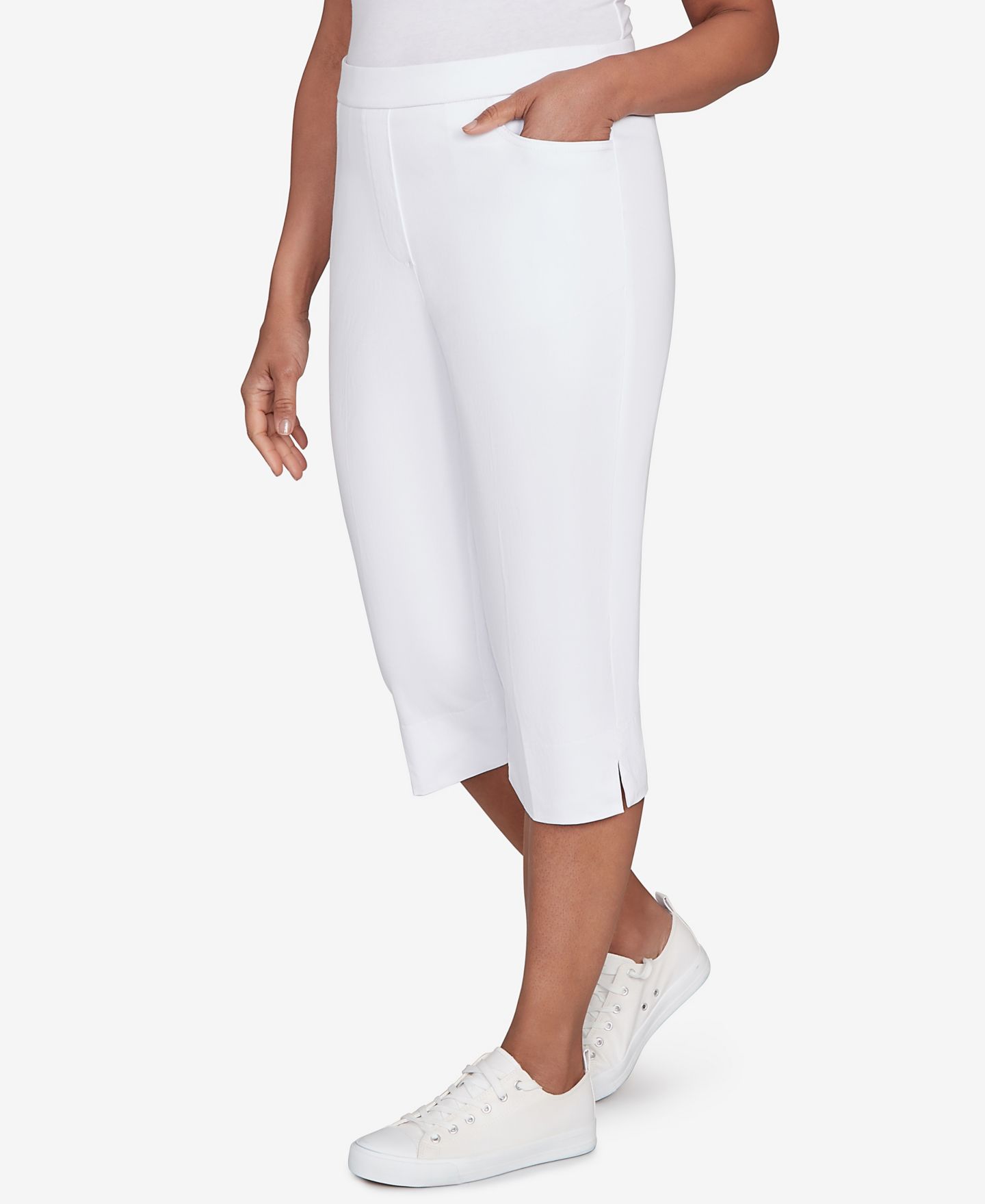 Женские брюки Alfred Dunner Petite Classic Allure Stretch Clamdigger, цвет: Чёрный — фото 14