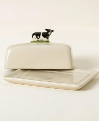Cow Stoneware Covered Butter Dish