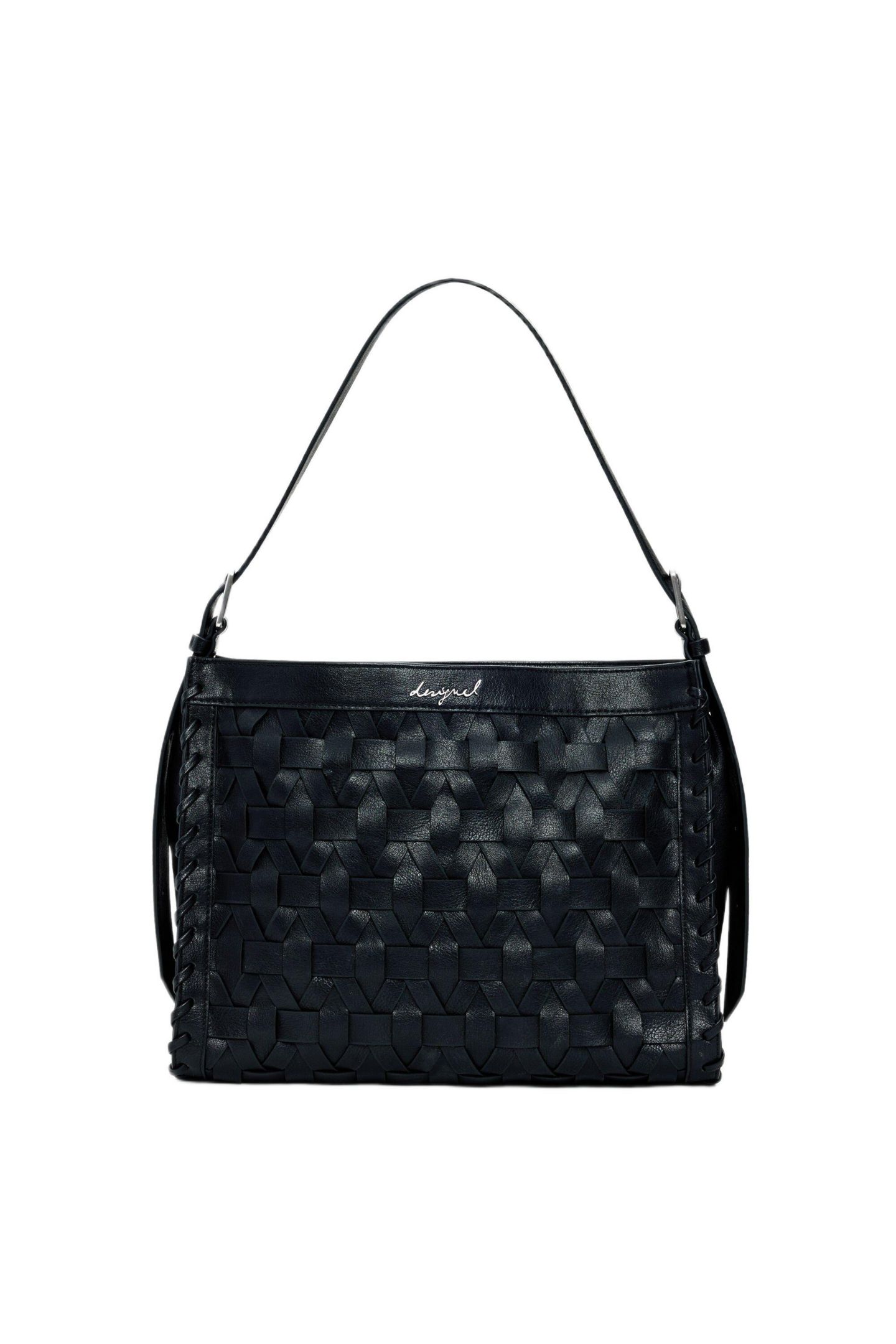 Женская сумка Desigual Medium braided, цвет: Чёрный — фото 1