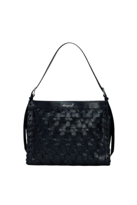 Женская сумка Desigual Medium braided, цвет: Чёрный