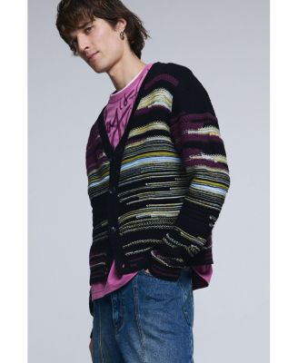 Men's Striped cardigan sweater
