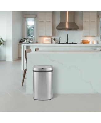 18 Gallon Stainless Steel Oval Motion Sensor Trash Can for Kitchen