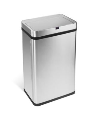 16 Gallon Stainless Steel Rectangular Motion Sensor Trash Can