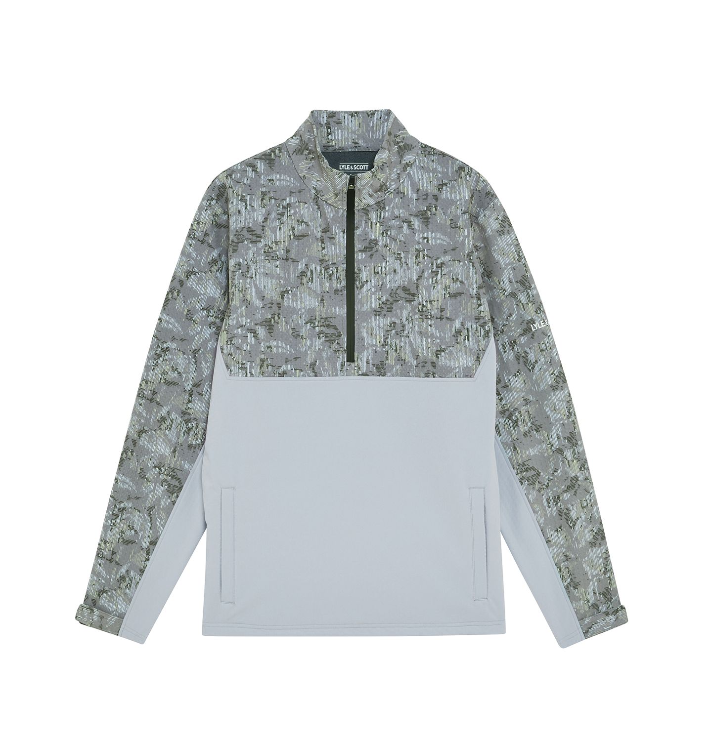 Мужская куртка Lyle & Scott Golf Printed Half Zip Windjammer, цвет: Железный / Угольно-чёрный — фото 6
