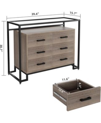 Kitchen Pantry Cabinet with Glass Doors, 6 Drawers, Microwave Rack, Versatile Storage, Mobile Casters, Dining Room Organizer