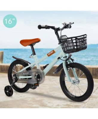 14/16 Inch Kids Bike for Ages 3-9 with Training Wheels, Dual Brakes & Anti-Pinch Chain Cover for Full Protection