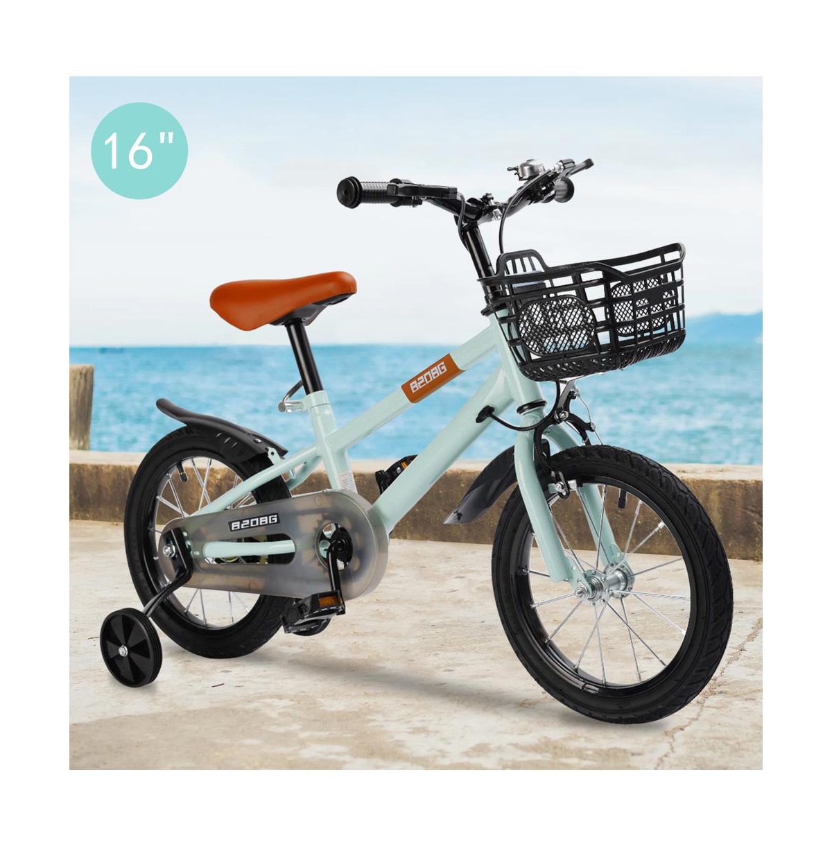 Artudatech 14/16 Inch Kids Bike for Ages 3-9 with Training Wheels, Dual Brakes & Anti-Pinch Chain Cover Full Protection