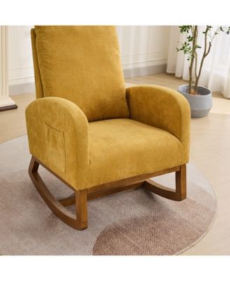  Rocking Glider Chair with High Back & Pocket