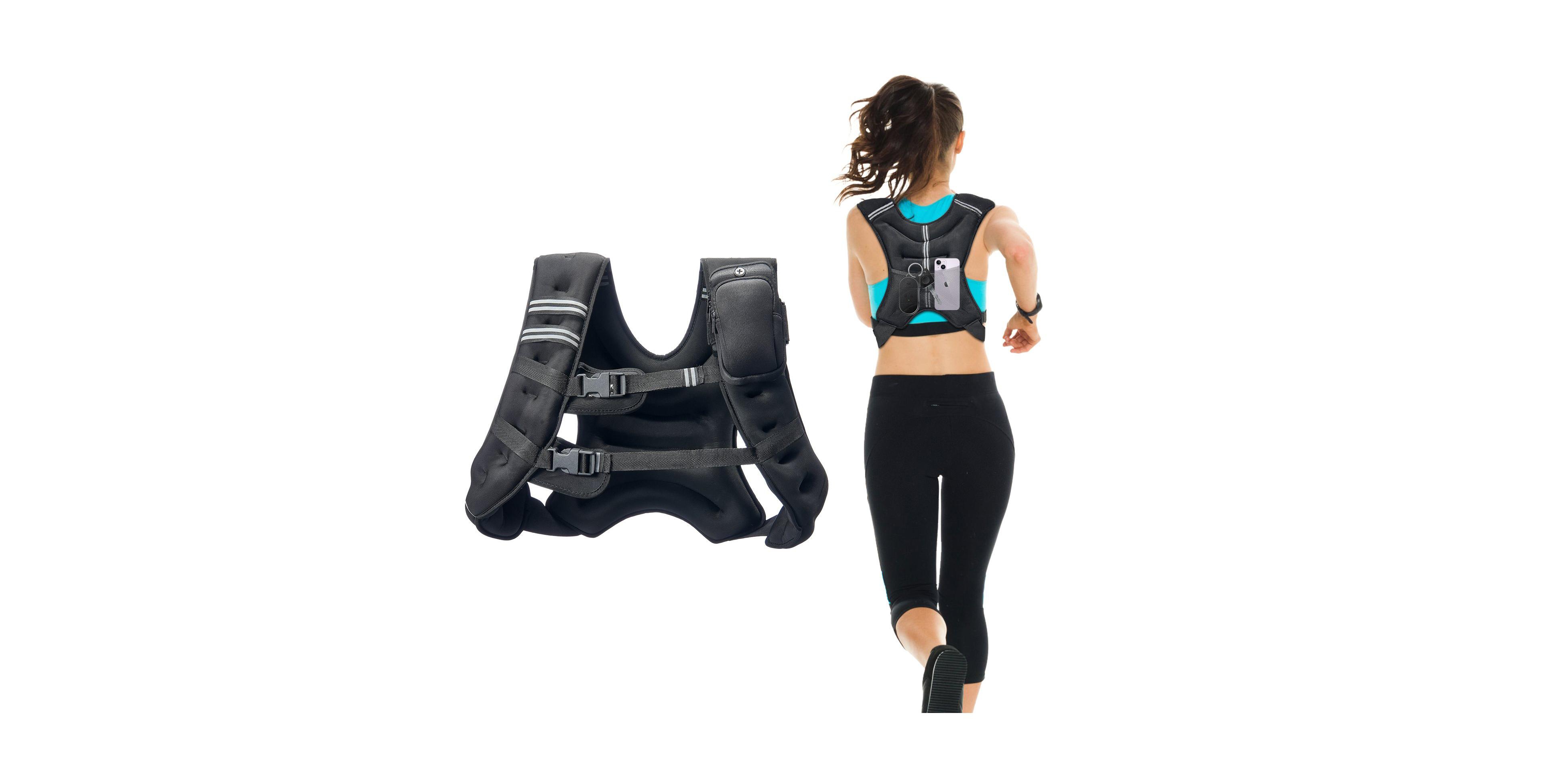 Mecale Weighted Vest, 30lb Adjustable Training Vest with Reflective Stripe