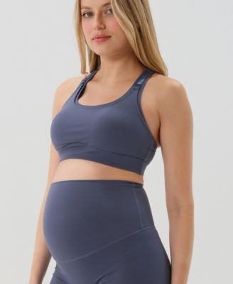 Maternity High Impact Racer Back Nursing Sports Bra with Easy-Release Breastfeeding Clips