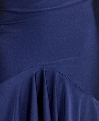 Juniors' V-Neck Tiered Tie-Back Gown