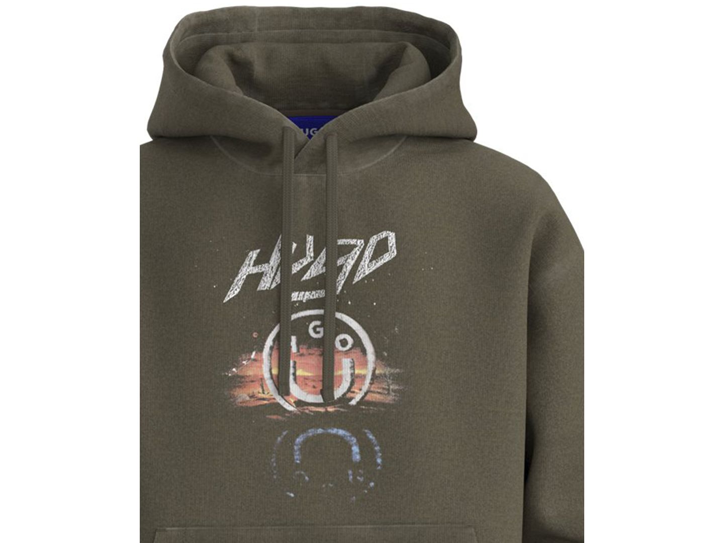 Мужское худи Hugo Boss Nimponex Graphic Hooded, цвет: Коричневый — фото 2