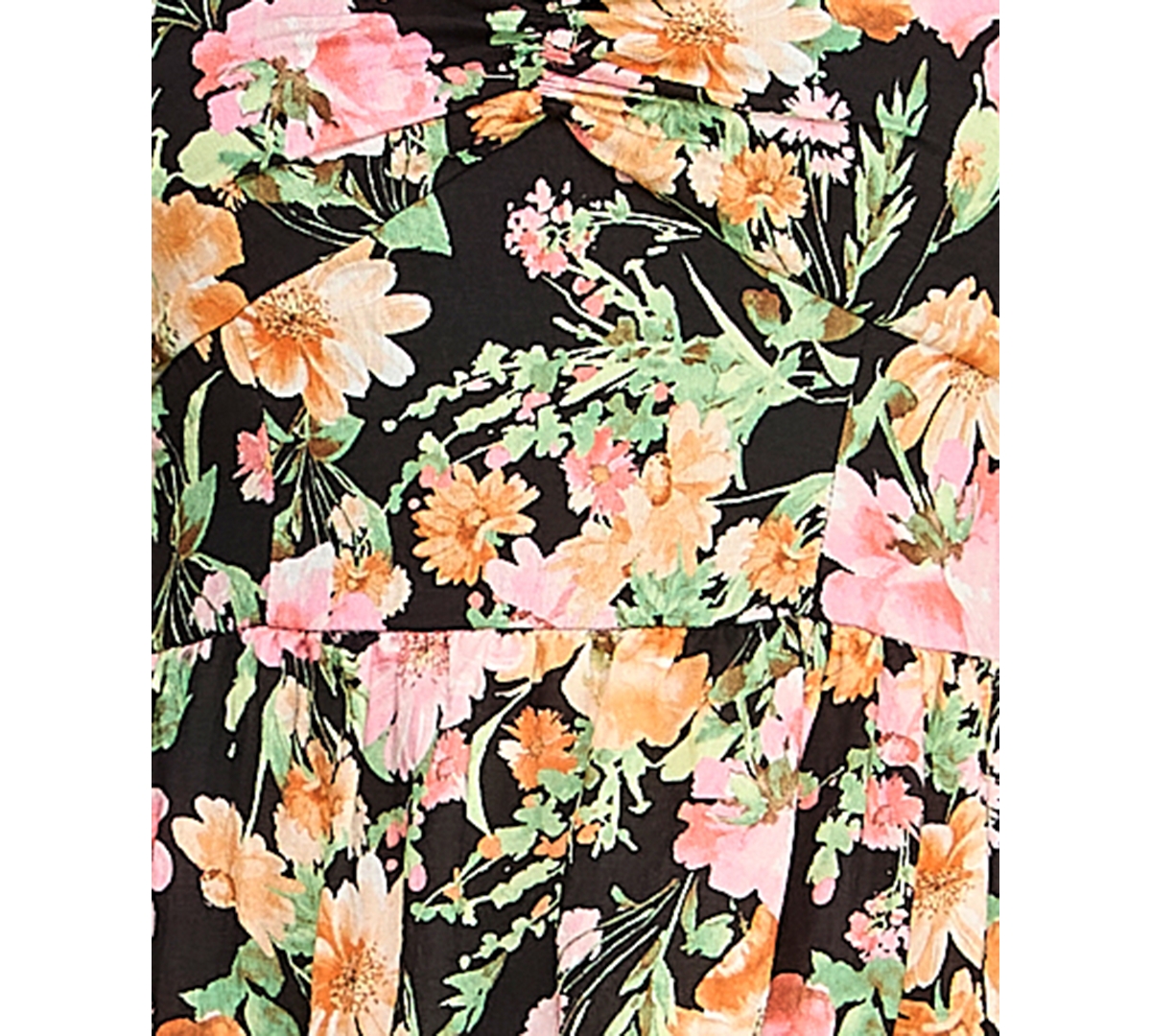 Seni & Cade Juniors' Floral Sweetheart Neck Midi Dress