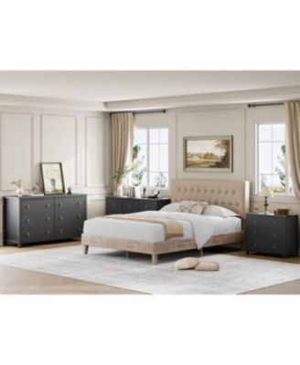 7-Drawer Wooden Chest, 54" Wide, Large Storage for Nursery, Living Room, Hallway, Bedroom