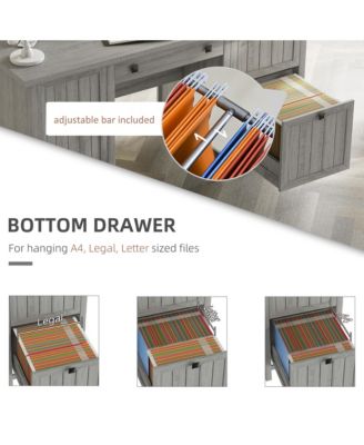 Vintage Executive Desk, Home Office Station, Student Table with Cabinet