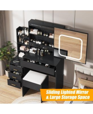 4 Drawer Bedroom Dresser with Electrical Outlet, Storage Cabinet, Modern Chest for Bedroom