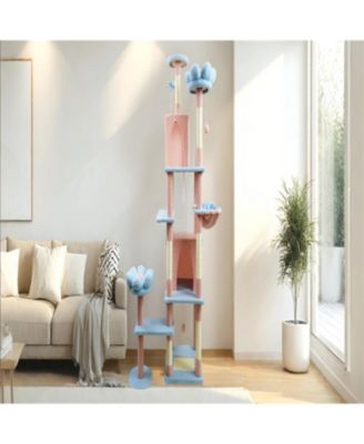 71'' Cat Tree with large condo removable flower cushion