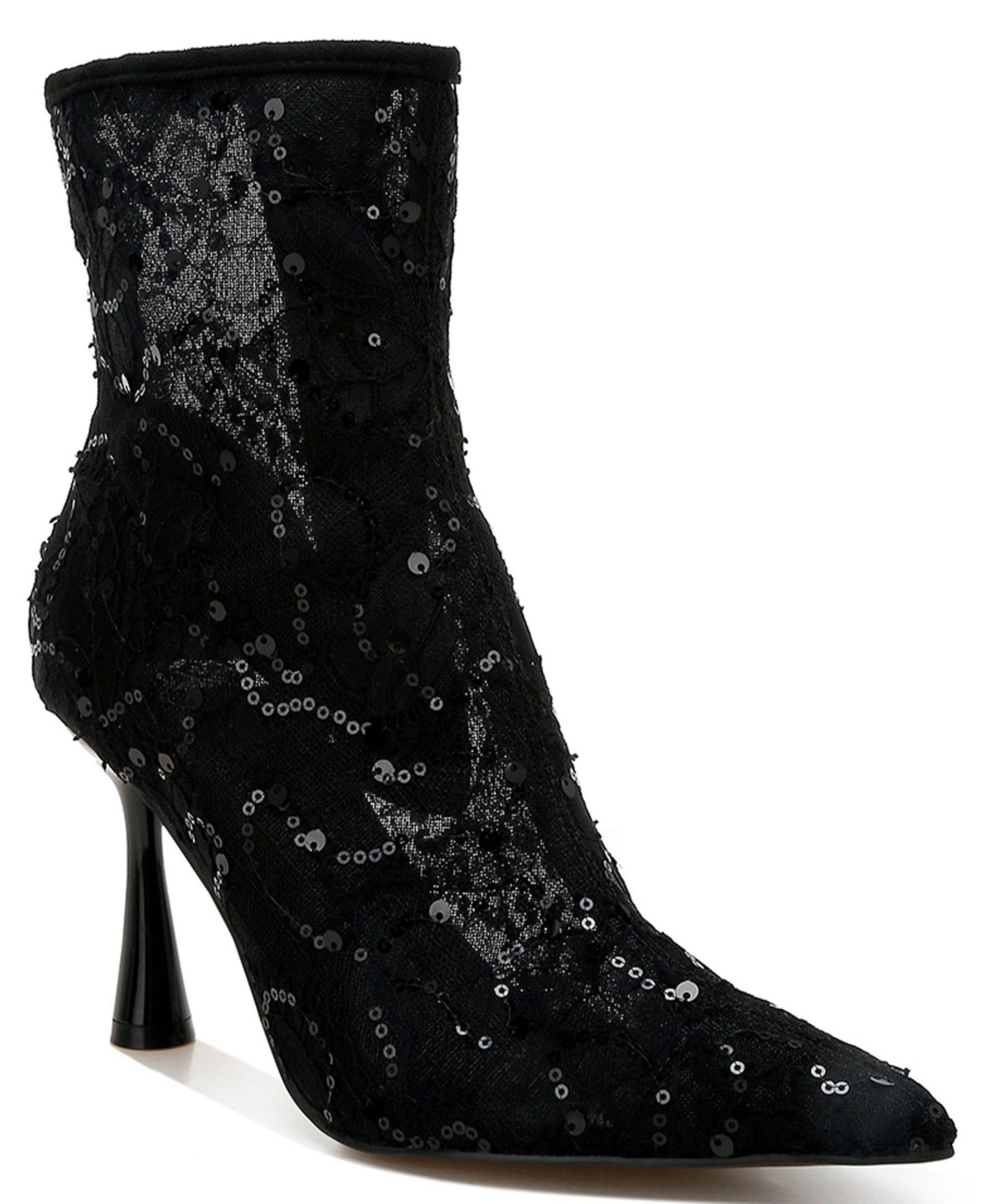 Женские ботинки Rag & Co Samia Sequin Lace, цвет: Чёрный — фото 4