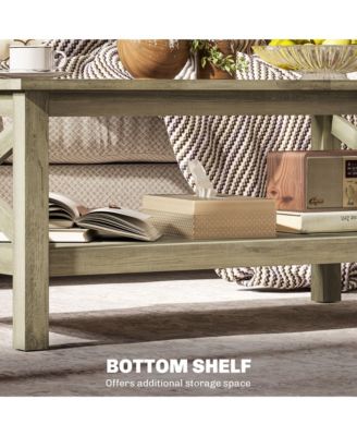 Table with Wood Frame for Living Room