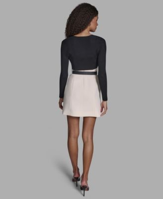 Women's Knit V-Neck Cropped Cardigan Sweater