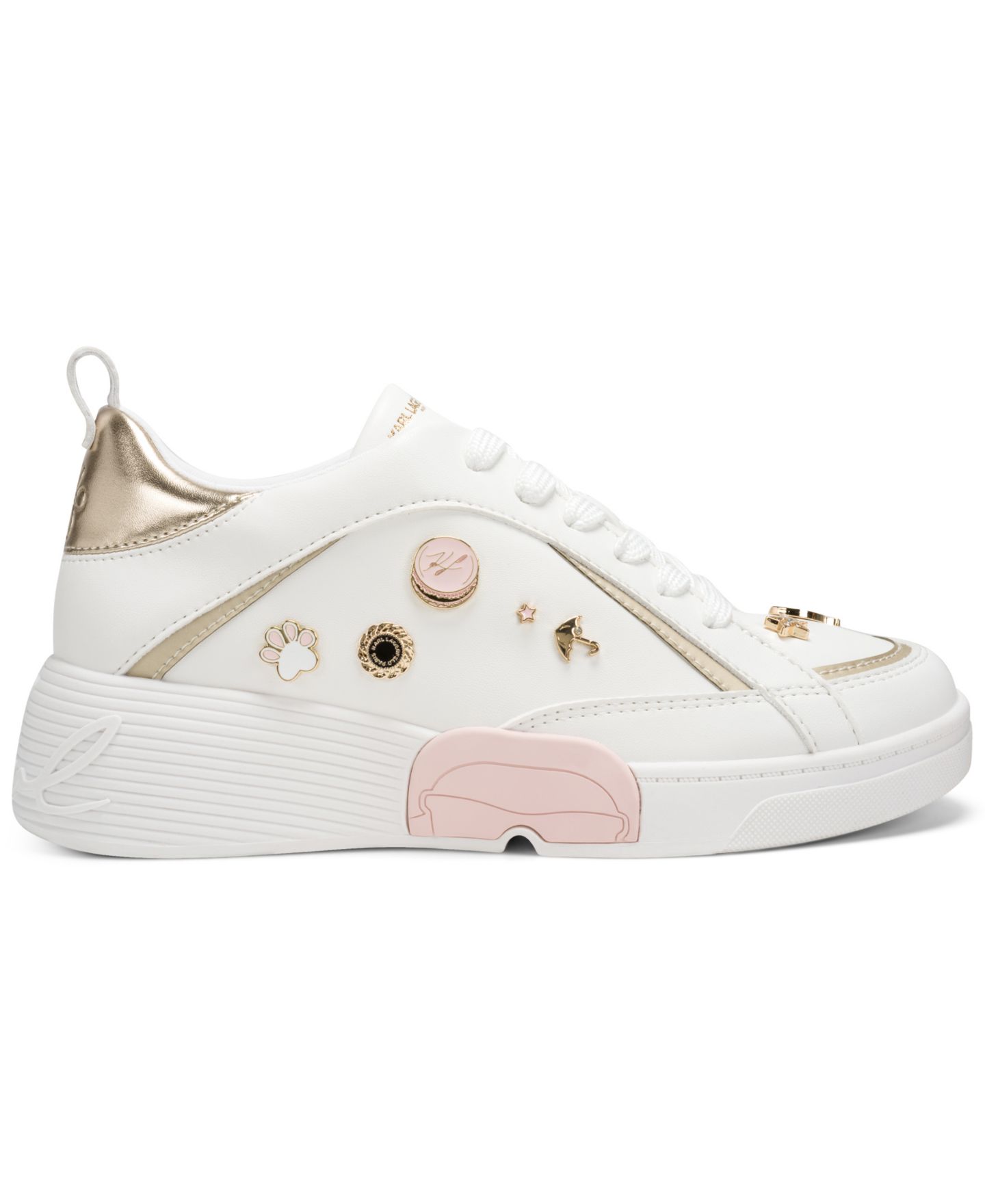 Женские кроссовки KARL LAGERFELD PARIS Mineola Lace-Up, цвет: Яркий белый — фото 2